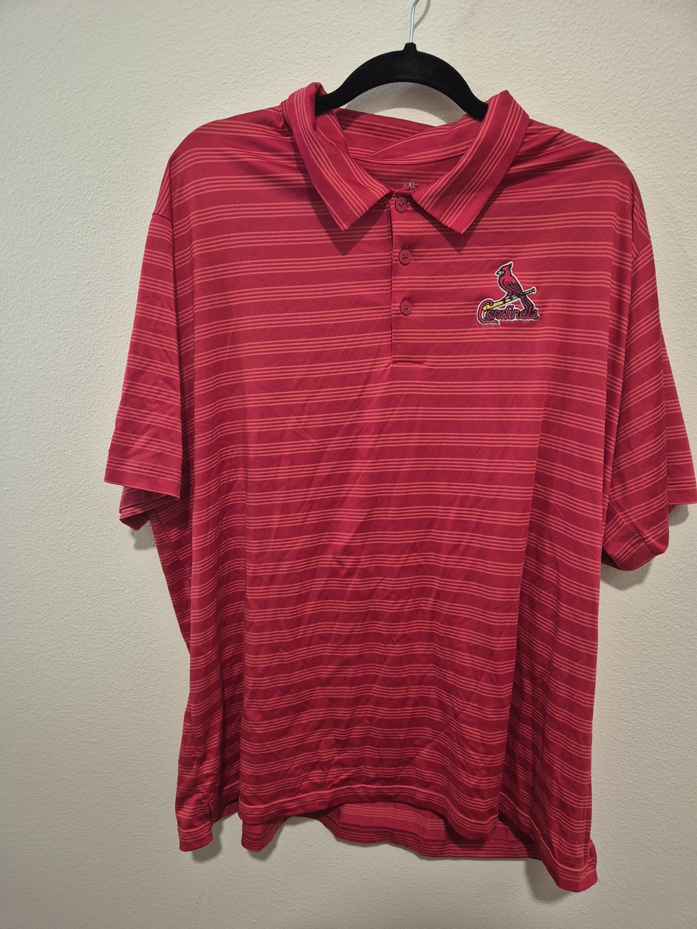 Antigua Red Striped St. Louis Cardinals Polo